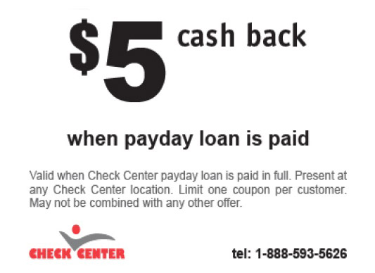 5 Dollars Cash Back Coupon