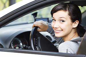 Girl in car